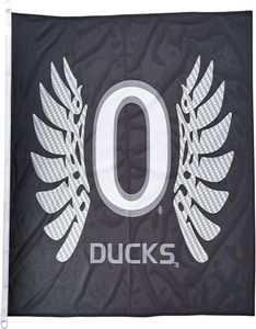 Oregon Ducks Wings Fahne schwarz 3x5ft 150 x 90 cm Druck 100d Polyester Indoor Outdoor Dekoration Flagge mit Messing -Teilen Shipp202K1679151