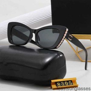 Designer -Kanal Sonnenbrille Chanells Sonnenbrille Damen Sonnenbrille Fashion Cateye Sonnenbrille Pearl Casual Goggle 6 ColorSho1h