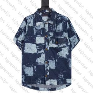 Ll chessboard casual skjorta högkvalitativ varumärke skjorta vår/sommar ny denim kort ärm mångsidig avslappnad skjorta för män och kvinnor gratis frakt