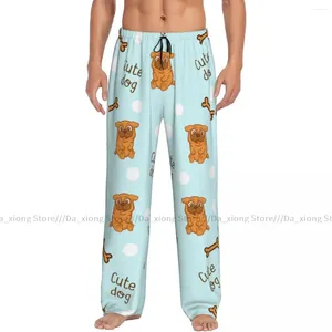 Męska odzież snu Urocza pies i kości męskie piżamie piżamowe spodnie Salle do spania