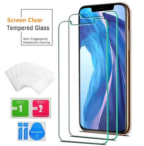HDクリアケースフレンドリースクリーンプロテクターフィルム0.33mm Tempered Glass Protection for iPhone 15 Pro Max 14 14Pro 13 12 MINI 13Pro XS XR 8 7 Plus 6S Samsung S23 S22 S21 FE A54 A15