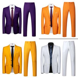 Men's Suits 16 Colors (jackets Pants) Candy Men Suit 2 Pieces 2023 Slim Fit Wedding Groom Social Tuxedo Plus Size 6XL-M 03