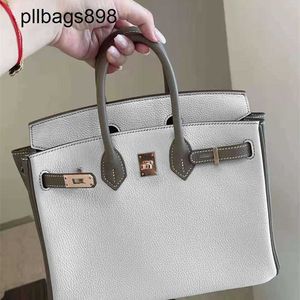 Designer feito à mão 7a bolsa de bolsa de bolsa genuína de couro genuíno a mão francesa original Chete de gado branco Elefante de elefante cinza leathernox7