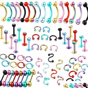 Augenbrauen Schmuck Twist Bauchnöpfer Ringe Ohrlagen Helix Tragus Piercing Nasenring Lippen Piercings Industrielle Langhantelkörper6628454 Drop d Dhvil