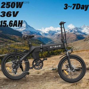 Bikes BLACK ENGWE C20 PRO Adult Ectric bike 36V 19.2AH City Bike Motor 250W Powerful Motor 25KM/H ectric Bicyc 20*3.0inch ebike L48