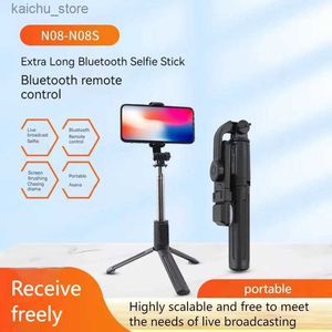 セルフィーモノポッドモバイルBluetooth Selfie Stick Extension Mini Handheld Tiktok Live Integrated Desktop Tripod With Fill Light Y240418