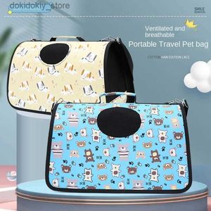 Cat Carriers Crates Houses Foldable Cat Carrier Ba with Breathable Oxford Fabric Portable for Outdoor Travel and Shoppin L49