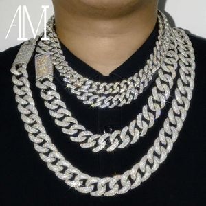 Hurtownia biżuterii hip -hopu luksus 10K 14k 18k 24k prawdziwy złoty solidny Miami Moissanite Diamond Cuban Link Naszyjnik dla mężczyzn