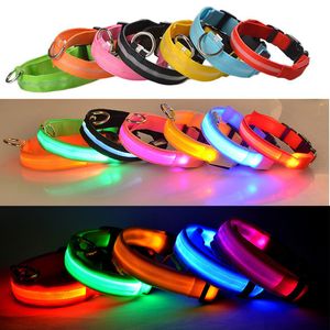 ナイロンLED LED LIDUSOUS DOG COLLARS NIGHT SAFETY FLISHING GLOW DOGS LEASH RETRACTABLE PET COLLAR LED BATTERY LIGHT LIGHT LOST PROFIES PETS LEASHEST9I002619