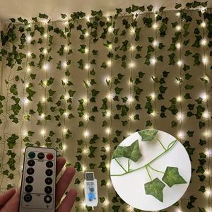 Decorative Flowers Artificial Plants For Decoration Fake Leaves Ivy Vines Creeper Leaf With Led Light Ramadan 2024 Party