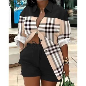 Designer Women's Clothing 2024 Summer Casual New Womens Fashion Printing Temperamenting Due pezzi Set per camicia a maniche corte e pantaloncini set jwky