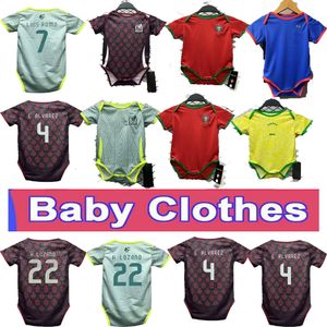 2024 Baby Kit Mexico Soccer Courcer Prazils مجموعة الأطفال الوطنية 24 25 قميص كرة قدم طفل 6-18 شهرًا