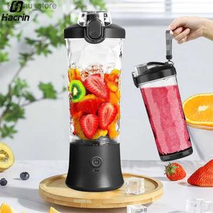 Entsafter tragbarer Mixer Mini Elektrische tragbare Smoothies Blender wiederaufladbare Elektrofruchtsaftmaschine Tragbare Mixer Flasche Y240418 Yusuq