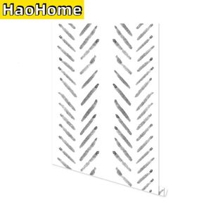 Herringbone Lines Geometry Preasted Selfadhesive Wallpaper Black and White Modern Stripe Vinyl Peel Stick Wall 240415