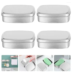 Garrafas de armazenamento 4 PCs Soap Square Soap Mini Soaps Creme de alumínio pode viajar de jarra de metal