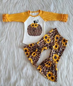 New Fashion Baby Girl Clothes Sets Halloween Girls Boutique Kleidung Glockenboden Outfits Kürbisabdruck Herbst Langarm Kinder Kinder Outfits Großhandel 6880157