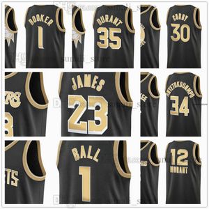 2024 Black Select Series Basketball Jerseys Stephen 30 Curry LeBron 23 James Devin 1 Booker Kevin 35 Durant Lamelo 1 Ball Ja 12 Morant Giannis 34 Antetokounmpo nyaste