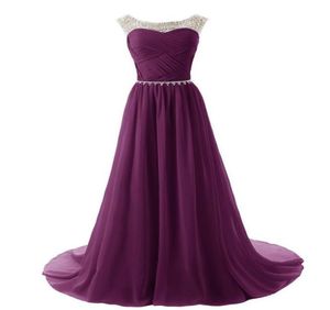 Purple Chiffon Party Dresses 2019 Vestidos Elegantes Long Elegant Prom Dresses Billiga aftonklänningar gjorda i Kina9960228