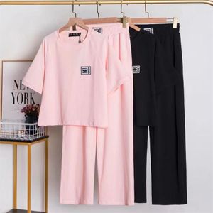 Women's fashionable sportswear set, women's new casual, youthful, slimming, wide leg long pants, trendy and stylish two-piece set