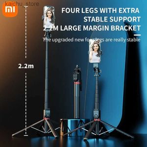 Selfie monopodlar 2.2m bluetooth selfie sopa tripod 360 rotasyon ptz el tipi selfie sopa katlanabilir telefon tutucu monopod android iOS y240418