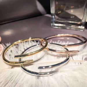 Nail Bracelet Designer Jewelry Titanium Steel Bracelets Gold-plated Never Fading Non-allergic Gold Bracelet Carter 742