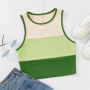Kadın Tankları Kadın Tank Tops Seksi Y2K Yaz Mahsul Moda Yeşil Günlük Topla Kolsuz Camisole T-Shirt Kadın Giyim