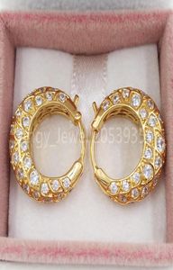 Andy Jewel Authentic 925 Sterling Silver Studs Orecchini a cerchio scintillanti Adatto European Pignaggi in stile P Gioielli 268745C012983788