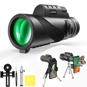 2024 80X100 HD Monocular Day/Night Vision Camera espelho de estrela com clipe de telefone tripé Campo de acampamento ao ar livre - Para profissional