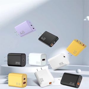 Hotselling Real 45W USB PD Wall Charger Travel Home Adapter US EU UK Plug do uniwersalnego smartfona Android Telefon Najlepsza jakość A +++