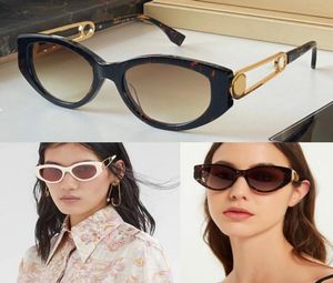 Cat Eye O039lock Solglasögon äkta Women Club Luxury Gold Metal Tortoiseshell Brand Designer Vintage Gradient Glasses Joint NA8752637