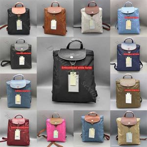 Verkauf hochwertiger Handtasche Tasche Großhandel Brieftasche Mode falten französischer Rucksack Nylon Frauen 70 -jähriges Jubiläum Luxus Stickerei Horse Geldbörsen Designer Black Purse