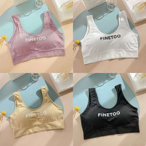 Camisoles Tanks Finetoo Seamless Girls Wide Strap Brasセクシーベストレタースチールリングブラレット通気性女性快適なブラジャーIER