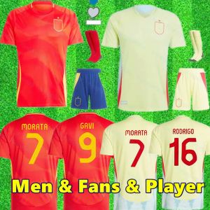 24 25 Spanien Soccer Jerseys National Team Uniform Pedri Lamine Yamal Rodrigo Pino Merino Sergio Hermoso M.asensio Ferran Men Kids and Women Home and Away Jerseys