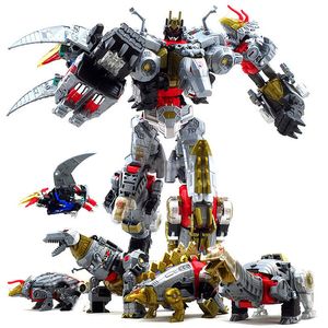 Transformation Toys Alloy Engineering Tyrannosaurus Rex Robô de Transformação Infantil Toy Shura King Robot Crianças Presentes