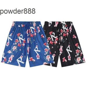 Summer Flor Flower Petal Letter Shorts Mesh calças de basquete esportivas respiráveis