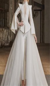 Modern Nontraditional Wedding Dresses Pants Long Sleeve Elegant Fashionable Wedding Dresses Unique Wedding Gowns Online Cheap Bes2801487