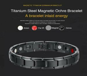 Bracelete holograma Pulipulamento terapêutico de cura Terapia magnética em aço inoxidável Therapy7925913