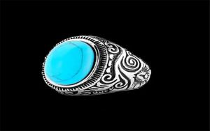 1PC Worldwide Black Blue Eye Ring 316L Rostfritt stål Men pojkar Modesmycken Stone Ring4454973