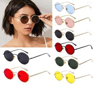 Sunglasses Vintage Round For Men Women Steampunk Metal Frame Colorful Lens Circle Glasses UV Protection Eyewear6394390