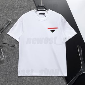 Designer Herren T-Shirts T-Shirt Spleißschraube Baumwoll-T-Shirt Luxury Klassische Silica Red Stripe Metalldreieck Geometrie Lose Europa Tops