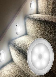 Luzes noturnas Sensor de movimento Decoração sem fio Decoração Luz 6 Led Detector Parede Decorativa da lâmpada Staircase Room Aisle Iluminação99233318