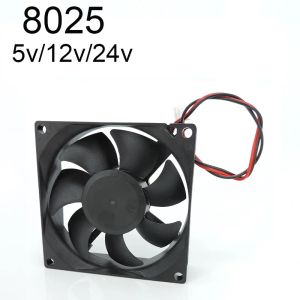 パッド2ピンDC 80mm 8025 80x80x25mm冷却ファン5V/12V/24V DCブラシレス冷却クーラーファン8025スリーブオイルベアリングファン