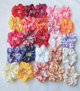 Mix 52 Baby Bright Color Satin Hair Scrunchies Hårband Hårband Barn Ring Ponytail Rope HeadDress Kids Hair Accessories6114849