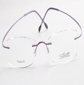 WLOWHOLOLUXURYBRAND SHOUSTETETE Titanium Rimless Optical Frame sem prescrições de parafuso com Bax 8195631