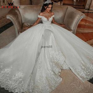 Sukienki ślubne Vestido de noiva 2022 suknia balowa tiulowy tiul koronkowy kryształowy z koraliki elegancka sukienka ślubna na zamówienie BES121