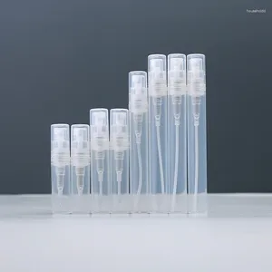 Garrafas de armazenamento 50pcs Clear Snap-On Plástico Plástico Spray Garranes Cosméticos Pequenos Potes de amostra Nebulizer 2ml 3ml 4ml 5ml Travel Atomizer