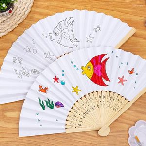 Decorative Figurines 50/30/10pcs Blank Paper Fan Folding Elegant Hand Children DIY Painting Wedding Party Gift