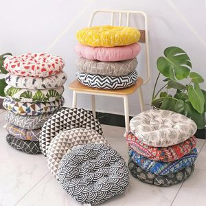 Pillow Patterned Printed Fabric Round Cotton Linen Seat For Chairs And Floor Poufs Providing Comfortable Seating Experience