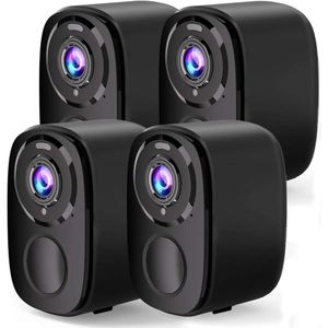 4 Piece Wireless Home Outdoor Safety Camera 5 Megapixel Battery Powered WiFi Safety Camera with Spotlight AI Motion Detection Alarm Color Night Vision Two Way