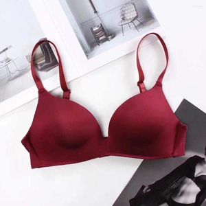 Bras Comfortable Seamless Wireless One-Piece Glossy And Simple Girls Push Up Thin Underwear Bra